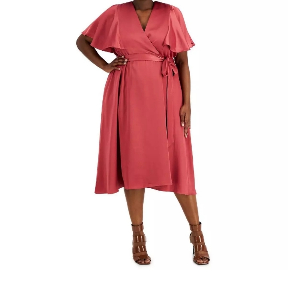 Taylor Faux-Wrap Dress size 24 EUC